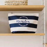 La trousse de toilette | nautique ligné bleu marine / écru